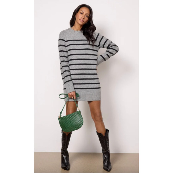 Sanctuary Dresses & Skirts - SANCTUARY Dress Size S NEW Gray Black Stripe Mini So Soft Sweater Dress Long
